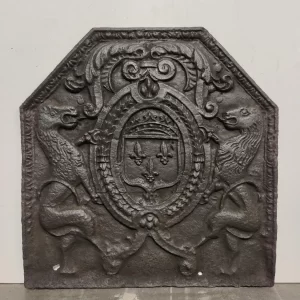 Antique Fireback / Backsplash, Coat of Arms Lions
