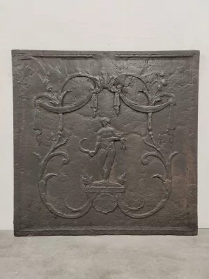 Antique Fireback / Backsplash, Man with Scythe