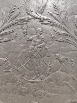 Antique Fireback, Showing Poseidon, God Of The Seas