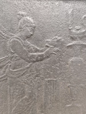 Antique Fireback / Backsplash, Woman Writing