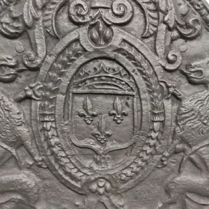 Antique Fireback / Backsplash, Coat of Arms Lions