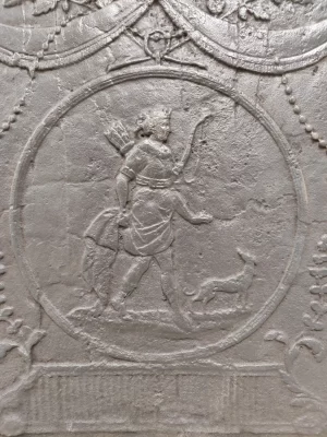 Antique Fireback / Backsplash, Man with Bow and Arrow