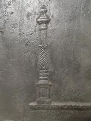 Antique Fireback / Backsplash, Profiled Pillars