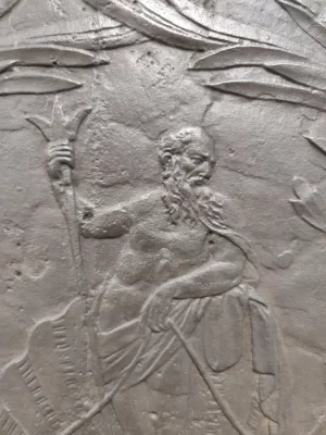 Antique Fireback, Showing Poseidon, God Of The Seas