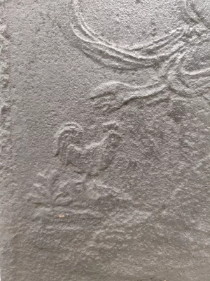 Antique Fireback / Backsplash, Woman Writing