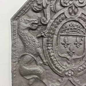 Antique Fireback / Backsplash, Coat of Arms Lions