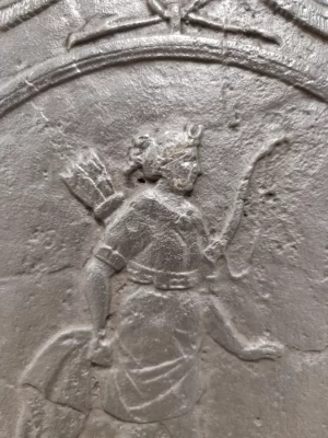 Antique Fireback / Backsplash, Man with Bow and Arrow