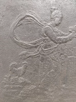 Antique Fireback / Backsplash, Woman Writing