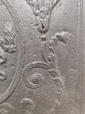 Antique Fireback / Backsplash, Woman Holding Mirror