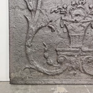 Antique Fireback / Backsplash, Vase with Flowers