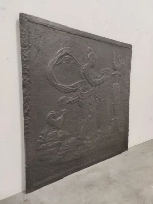 Antique Fireback / Backsplash, Woman Writing