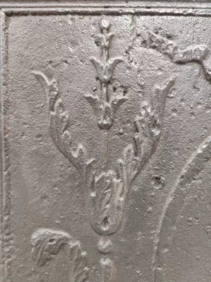 Antique Fireback / Backsplash, Woman Holding Mirror