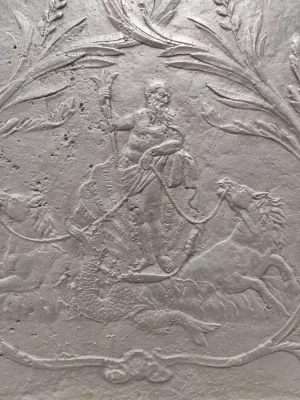 Antique Fireback, Showing Poseidon, God Of The Seas