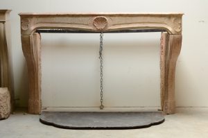 Seashell Decorated Antique  Fireplace Mantel