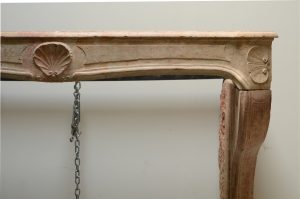 Seashell Decorated Antique  Fireplace Mantel