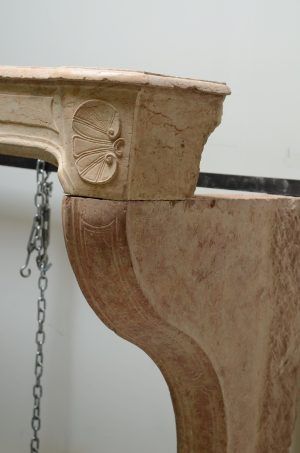 Seashell Decorated Antique  Fireplace Mantel