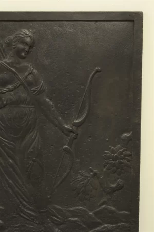 Antique Fireback Showing Diana, Goddess of the Hunt