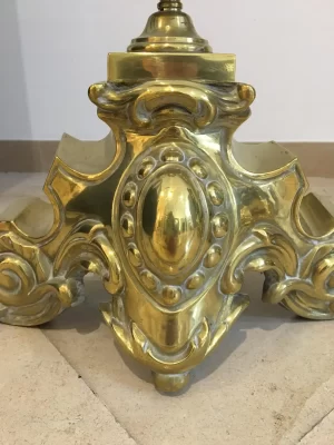 Impressive Set of Brass Andirons / Fire Dogs