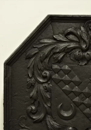 Antique Fireback or Backsplash with Coat of Arms
