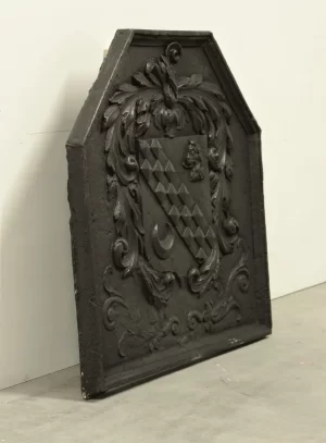 Antique Fireback or Backsplash with Coat of Arms