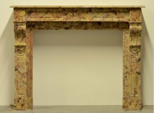 Breche D' Alep Marble Fireplace Mantel, 19th Century France