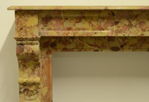 Breche D' Alep Marble Fireplace Mantel, 19th Century France