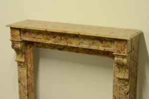 Breche D' Alep Marble Fireplace Mantel, 19th Century France