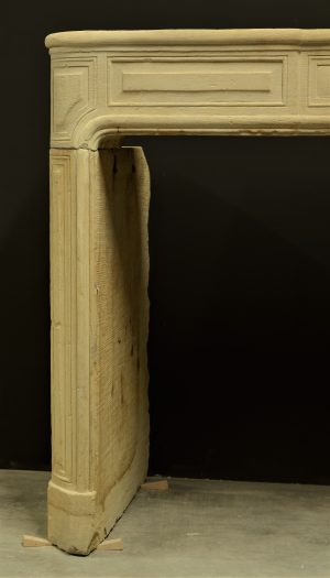 Antique Sandstone Fireplace Mantel, Louis XVI Style