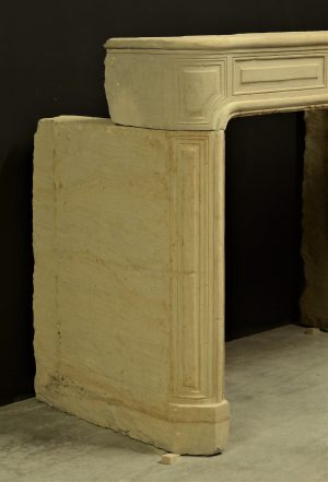 Antique Sandstone Fireplace Mantel, Louis XVI Style