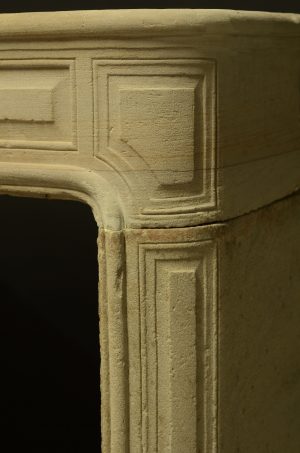 Antique Sandstone Fireplace Mantel, Louis XVI Style