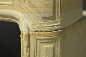 Antique Sandstone Fireplace Mantel, Louis XVI Style