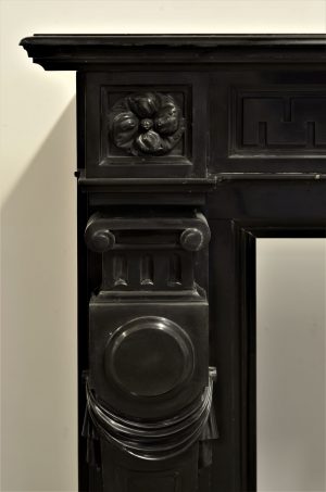 Black Marble Fireplace Mantel, Louis XVI Style