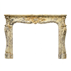 Striking Breche Marble Fireplace Mantel