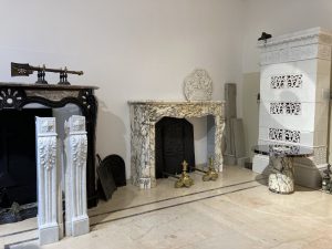 Striking Breche Marble Fireplace Mantel