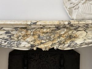 Striking Breche Marble Fireplace Mantel
