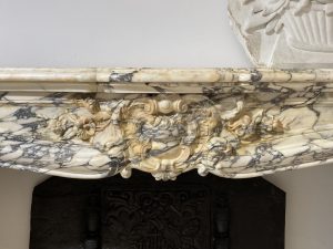 Striking Breche Marble Fireplace Mantel