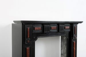 Antique Black and Red Marble Fireplace