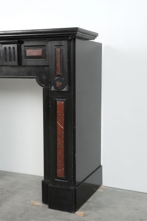 Antique Black and Red Marble Fireplace