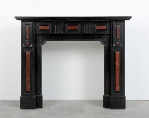 Antique Black and Red Marble Fireplace