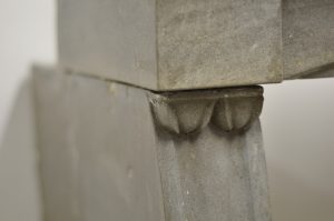 Antique Fireplace Mantel in Grey Limestone