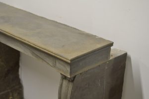 Antique Fireplace Mantel in Grey Limestone