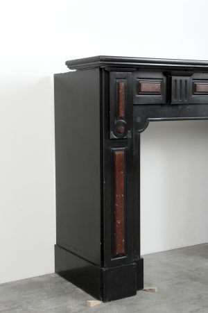 Antique Black and Red Marble Fireplace