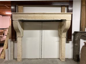 Large Limestone Fireplace Mantel