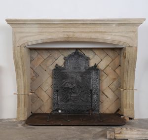 Limestone Louis XIV Fireplace Mantel