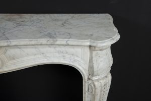 White Marble Antique Fireplace, Louis XV Style