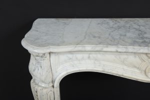 White Marble Antique Fireplace, Louis XV Style