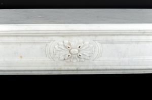 Perfect Petite Antique Fireplace Mantel in White Marble