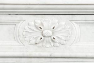 Perfect Petite Antique Fireplace Mantel in White Marble