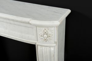 Perfect Petite Antique Fireplace Mantel in White Marble