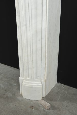 Perfect Petite Antique Fireplace Mantel in White Marble